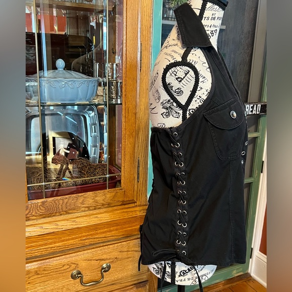 Harley-Davidson® RARE VINTAGE FIND‼️ Super Sexy Lace-Up Halter Top- Large ❤️‍🔥 - Picture 6 of 12